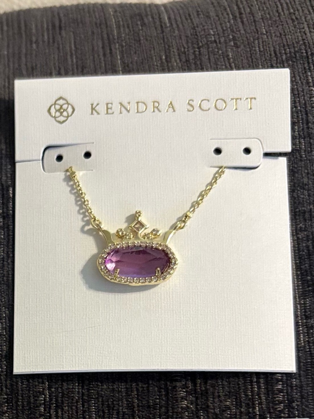Kendra Scott Gold Elisa Princess Necklace with Purple Stone